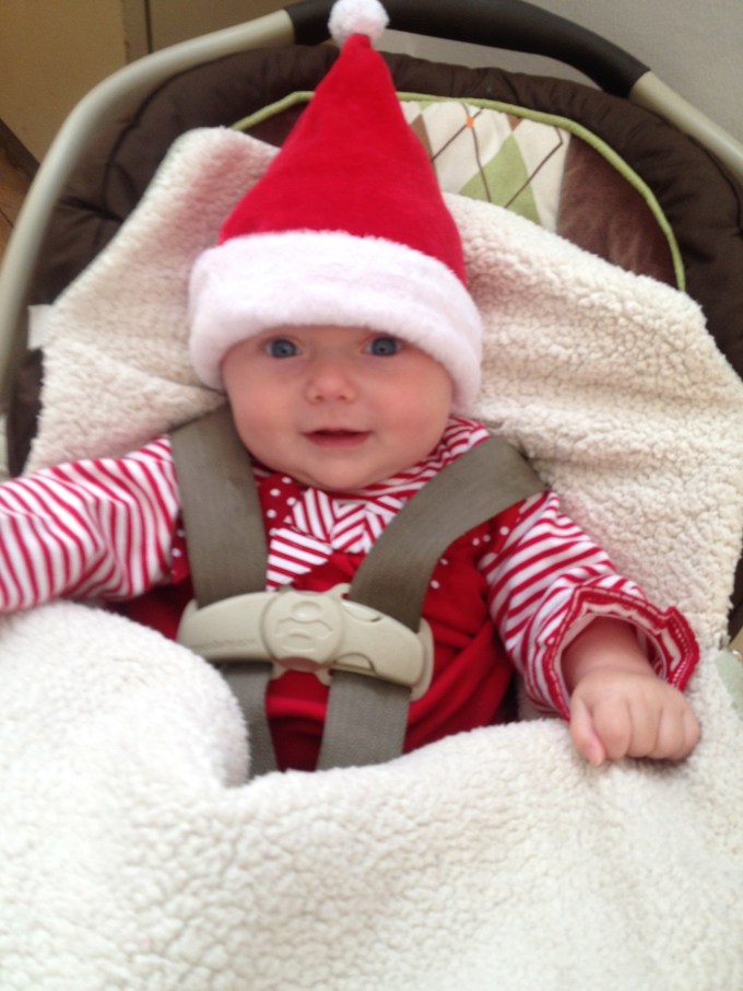 Unforgettable Christmas 2013 memories of beautiful lights and snowball fights at Zais Park on post, Lewis' precious dictated Santa letter, Hannah's repeated request to stop and see sweet baby Jesus at a neighbor's nativity set, Lewis and Hannah's Christmas play, dressed up as an angel and star, and Emmy all ready for her very first Christmas.